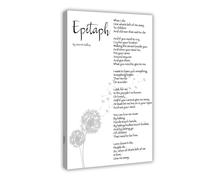 Poem on Death - Epitaph Poem by Malloy Merrit, When I Die, Poem on Death Canvas Art Poster And Wall Art Picture Print Modern Family Bedroom Decor Fram