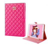 Poeme Creation Case for iPad 10th Generation 10.9" 2022, PU Leather Crown Bling Folio Stand Cover with Built-in Apple Pencil Holder and Multiple Viewing Angles (Rose Pink)