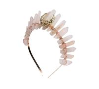 Poememgi Natural Crystal Tiara Headband Rhinestone Crown Headwear for Women Girls (xueya)
