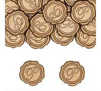 Poemluve 50Pcs Letter A-Z Wax Seal Stickers, Antique Bronze Initial Self Adhesive Wax Stickers Envelope Seals for Wedding Party Birthday Christmas Craft Project (Letter P 50pcs)