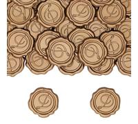 Poemluve 50Pcs Letter A-Z Wax Seal Stickers, Antique Bronze Initial Self Adhesive Wax Stickers Envelope Seals for Wedding Party Birthday Christmas Craft Project (Letter D 50pcs)