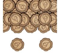 Poemluve 50Pcs Letter A-Z Wax Seal Stickers, Antique Bronze Initial Self Adhesive Wax Stickers Envelope Seals for Wedding Party Birthday Christmas Craft Project (Letter T 50pcs)