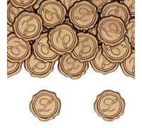 Poemluve 50Pcs Letter A-Z Wax Seal Stickers, Antique Bronze Initial Self Adhesive Wax Stickers Envelope Seals for Wedding Party Birthday Christmas Craft Project (Letter L 50pcs)