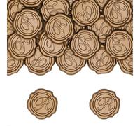 Poemluve 50Pcs Letter R Wax Seal Stickers, Antique Gold Initial Self Adhesive Wax Stickers Envelope Seals for Wedding Party Birthday Christmas Craft Project (Lettes R 50 pcs)