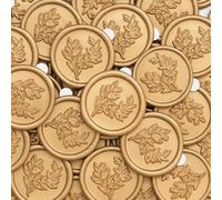 Poemluve 50Pcs Wax Seal Stickers Antique Gold Wedding Invitation Envelope Seal Stickers, Self Adhesive Eucalyptus Stickers Vintage for Gift Wrapping, Christmas, Parties, Birthday Cards (Antique Gold)