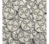 Poemluve 50Pcs Wax Seal Stickers Bow Wedding Invitation Envelope Seal Stickers, Self Adhesive Stickers Vintage for Gift Wrapping, Christmas, Parties, Birthday Cards (Platinum)