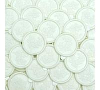 Poemluve 50Pcs Wax Seal Stickers Wedding Invitation Envelope Seal Stickers, Self Adhesive Eucalyptus Vintage for Gift Wrapping, Christmas, Parties, Birthday Cards (White)