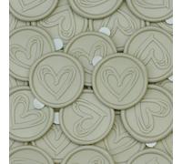Poemluve 50Pcs Wax Seal Stickers Wedding Invitation Envelope Seal Stickers, Self Adhesive Heart Stickers Vintage for Gift Wrapping, Christmas, Parties, Birthday Cards (Heart Ivory)