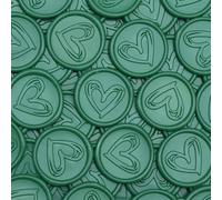 Poemluve 50Pcs Wax Seal Stickers Wedding Invitation Envelope Seal Stickers Self Adhesive Heart Vintage for Gift Wrapping, Christmas, Parties, Birthday Cards (Green)