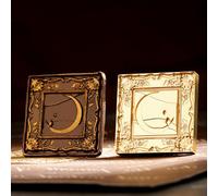 Poemluve Moon Wax Seal Stamp 3D Embossed Wax Stamp Vintage Sealing Stamp Removable Brass Head with Wooden Handle for Crafty Stuff, Gift Wrapping, Letters, Art Journal (Moon Frame)