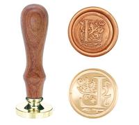 Poemluve Wax Seal Stamp Alphabe Letters L 25mm Initials Vintage Sealing Wax Stamps Brass Head with Removable Wood Handle for Scrapbooking, Wedding Invitation, Gift Wrap, Envelope (Letter L)
