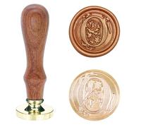 Poemluve Wax Seal Stamp Alphabe Letters O 25mm Initials Vintage Sealing Wax Stamps Brass Head with Removable Wood Handle for Scrapbooking, Wedding Invitation, Gift Wrap, Envelope (Letter O)