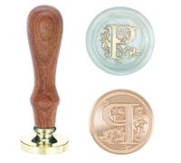 Poemluve Wax Seal Stamp Alphabe Letters P 25mm Initials Vintage Sealing Wax Stamps Brass Head with Removable Wood Handle for Scrapbooking, Wedding Invitation, Gift Wrap, Envelope (Letter P)