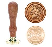 Poemluve Wax Seal Stamp Alphabe Letters Z 25mm Initials Vintage Sealing Wax Stamps Brass Head with Removable Wood Handle for Scrapbooking, Wedding Invitation, Gift Wrap, Envelope (Letter Z)