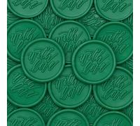 Poemluve Wax Seal Stickers 50 Pcs With Love Wedding Invitation Envelope Seal Stickers Self Adhesive Green for Invitation Cards, Engagement Ceremony, Gift Wrapping, Party Menu Décor (Green)