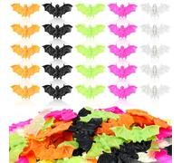 Poen 300 Pcs Mini Plastic Bats Miniature Figurines Small Halloween Prank Props Mini Bats Bulk for Party DIY Table Decorations(Bat)