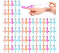 Poen 400 Pcs 3.94" Slingshot Chicken Party Favors Flying Chicken Stretchy Rubber Flick Chicks Shooting Game Activity for Birthday Gifts Goodie Bags Fillers (Soft Colors)
