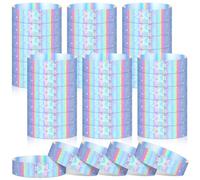 Poen 500 Pieces Holographic Colored Wrist Bands for Event Waterproof Plastic Wristbands Silver Event Wristbands for Party Water Parks Festivals Club Concerts Conferences Security Admission Men Women