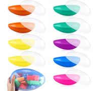 Poen 6 Pcs Large Clear Easter Eggs Plastic Fillable 7.5 Inch Colorful Giant Transparent Jumbo Empty Easter Eggs Containers for Hunt Basket Stuffing Fillers Party Favor