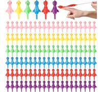 Poen 600 Pcs 3.94" Slingshot Chicken Party Favors Flying Chicken Stretchy Rubber Flick Chicks Shooting Game Activity for Birthday Gifts Goodie Bags Fillers (Vibrant Colors)
