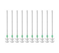 POENVFPO 10PCS Double Layer Squid Hooks, Stainless Steel Long Handle Luminous Fishing False Jig Baits with Multiple Steel Wire Connections, for Freshwater and Saltwater Fishing (15cm)