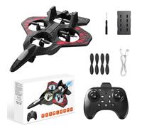 POENVFPO 2.4G RC Plane, EPP Foam Remote Control Aircraft with 3 Speed Modes, One Touch Takeoff Landing, Altitude Hold, 360 Flips, for Beginners Outdoor Play (Red)