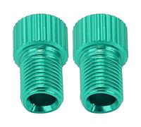 POENVFPO 2 Pack Presta to Schrader Valve Adapter, Bicycle Pump Converter with Wear Resistant Aluminum Alloy and Leak Proof Seal, for Mountain Bike Road Bike Tire Inflation (Green)