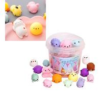POENVFPO 24 Pcs Squeeze Toy, Cute Soft Safe TPR Squeeze Dolls with Lovely Appearance for Office Home Decompression Stress Relief