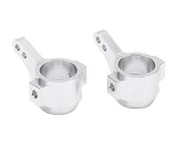 POENVFPO 2Pcs Aluminum Alloy Steering Cups, Long Service Life Stable Performance RC Car Replacement Parts, with Accuracy Machining, for 1/10 Remote Control Cars CC01 TA02 TA03 (Silver)