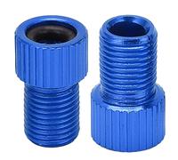 POENVFPO 2pcs Presta to Schrader Valve Converter, Aluminum Alloy Bike Pump Adapter with Rubber Sealing Ring, for Mountain Bike Tire Inflation (Blue)