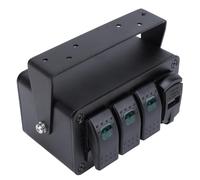 POENVFPO 3 Gang Switch Panel, Aluminum Rocker Switch Panel with PD Type C QC3.0 Dual USB, Pre Wired 12V 24V for Marine Boat Truck RV UTV (Green Light)