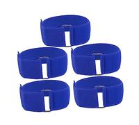 POENVFPO 3 Legged Race Bands, 5Pcs Adjustable Elastic Relay Race Game Straps with Reusable Durable Polyester Rubber Stainless Steel, for Kids Adults Family Outdoor Party Carnival Field (Blue)