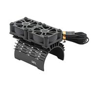 POENVFPO 36mm RC Motor Heatsink Cover Durable Dual Fans for 540 550 Motor, Easy Installation, for RC Car Enthusiasts (Black)