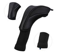 POENVFPO 3Pcs Club Head Covers Set, Nylon Materials, Lightweight and Easy to Use, for Fairway Wood and Driver Clubs, Essential Accessory for Golf Players (Black)