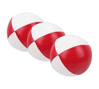 POENVFPO 3Pcs PU Leather Juggling Balls, Soft Portable Practice Balls for Beginners to Professionals, with Tear Resistant Material for Indoor Outdoor Performance (Red and White)