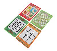 POENVFPO 4 in 1 Kid Chess Set, Soft Foldable Non Woven Fabric Board Game, Snake and Ladder Ludo Nine Men's Morris, with Portable Lightweight Design, for Family Indoor Outdoor Travel
