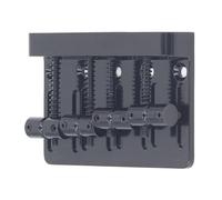 POENVFPO 4 String Electric Bass Bridge, Heavy Thick Base Plate Sturdy Through String Tailpiece, with Hex Wrench for P Bass J Style (Black)