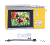 POENVFPO 48MP 1080P HD Video Digital Camera, 2.4" LCD Screen, 8X Digital Zoom, Point and Shoot Camera for Kids, Teens, Beginners, Vlogging, Travel (Yellow)