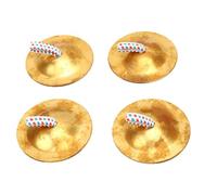POENVFPO 4PCS Brass Finger Cymbals, Mini Hand Percussion Sound Maker with Elastic Loop, for African Drum, Guitar, Dance, and Band Performance