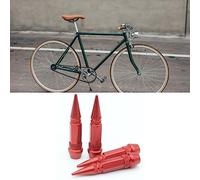 POENVFPO 4pcs Stainless Steel Tire Valve Stem Caps, 60mm Pointed Car Tire Valve Covers for Cars, Motorcycles and Bikes - Cool Red Design