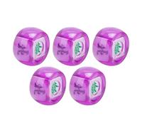 POENVFPO 5-Pack Mahjong Wind Direction Dice (East, South, West, North), Plastic Sphere Position Dice for Board Games & Entertainment (Transparent Purple)