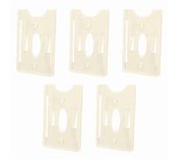 POENVFPO 5 Pcs IC Card Holder with Fixed Buckle Design for Vehicle Management in Community and Personnel Management, Premium ABS Plastic, Beige, Approx. 90x60x7mm (with Suction Cup)