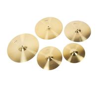 POENVFPO 5 Piece Professional Brass Cymbal Set with Pads, Excellent Workmanship, Many Sizes, for Concerts, Drummers