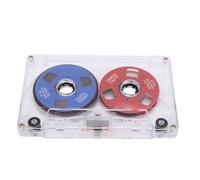 POENVFPO 50 Minute Audio Cassette Tape, Type I Ferric Tape with Moving Reel Visual Experience, for Recording Music Songs Rock Indie Hip Hop, Includes Transparent Box and Recording Paper
