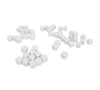 POENVFPO 50PCS Dice, Round Corner Plastic 16x16x16mm DIY Sticker Dice Cubes for Board Games, with Customizable Sides for Math Teaching and Party Activities (White)