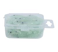 POENVFPO 50Pcs Luminous Green Artificial Shrimp Fishing Lure Bait, Highly Visible Fluorescent Color with Lifelike Shape and Soft Rubber Material, for Saltwater and Freshwater Fishing
