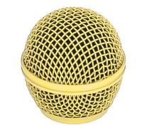 POENVFPO 55mm/2.17in Microphone Head Replacement, Dent Resistant Grille With Built In Foam Windscreen For Sm58s, Sm58lc, Beta58a And Other Compatible Model (Gold)
