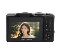 POENVFPO 5K Digital Camera, 75MP & 18x Optical Zoom with WiFi 3in Flip Screen Vlogging Camera with Flash for Travel (Black)