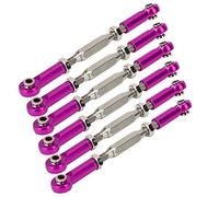POENVFPO 6pcs 81mm Adjustable Aluminum Servo Links Tie Rod Set, with 5 Color Options, for EPX HSP ZD Racing HPI Truck Buggy Truggy RC 1 10 Upgrade Parts (Purple)