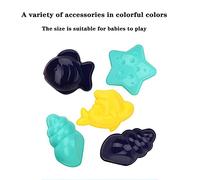 POENVFPO 6pcs Beach Toy Set with Bucket and Shovels for Water Play Fun At the Beach for Kids (white)